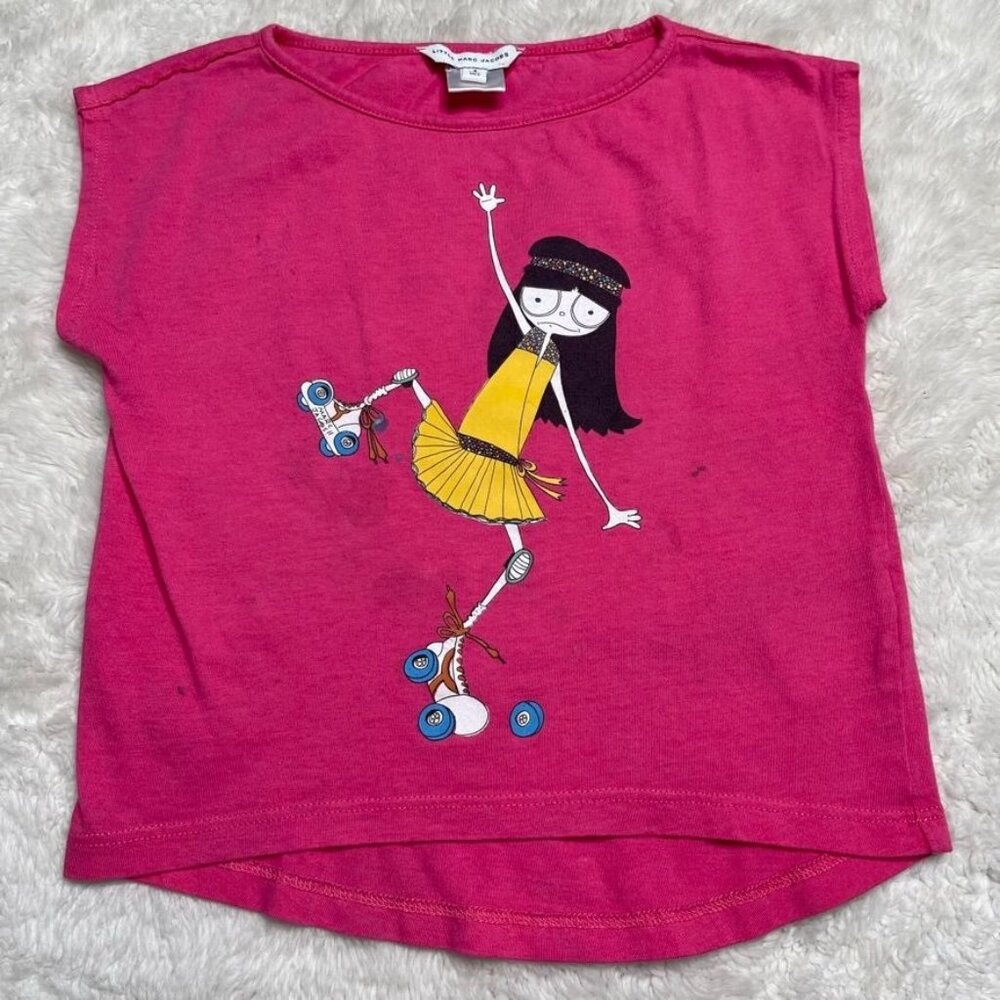 Little Marc Jacobs Toddler Girl Pink Graphic T Shirt Size 4 Years